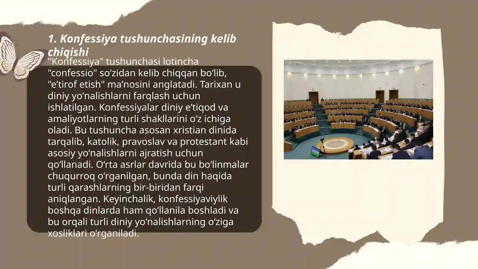 Konfessiya tushunchasining mohiyati va O'zbekistonda faoliyat yurituvchi diniy konfessiyalar tasnifi 3