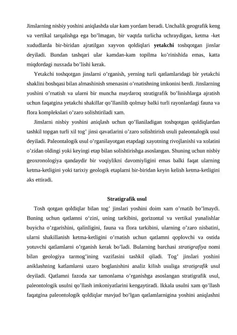 GEOXRONOLOGIYA VA GEOLOGIK YOSH HAQIDA MA'LUMOT 3