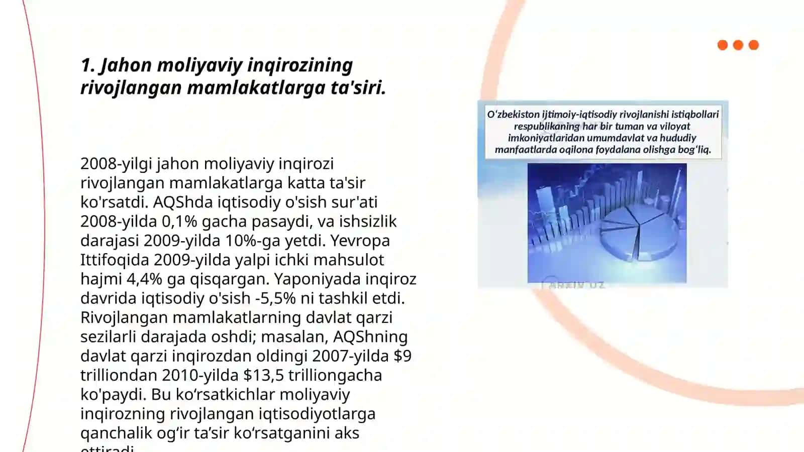 Rivojlangan mamlakatlarda jahon moliyaviy inqirozidan chiqish borasida amalga oshirilayotgan chora-tadbirlar tahlili va diversifikatsiyalash siyosatining ahamiyati 3