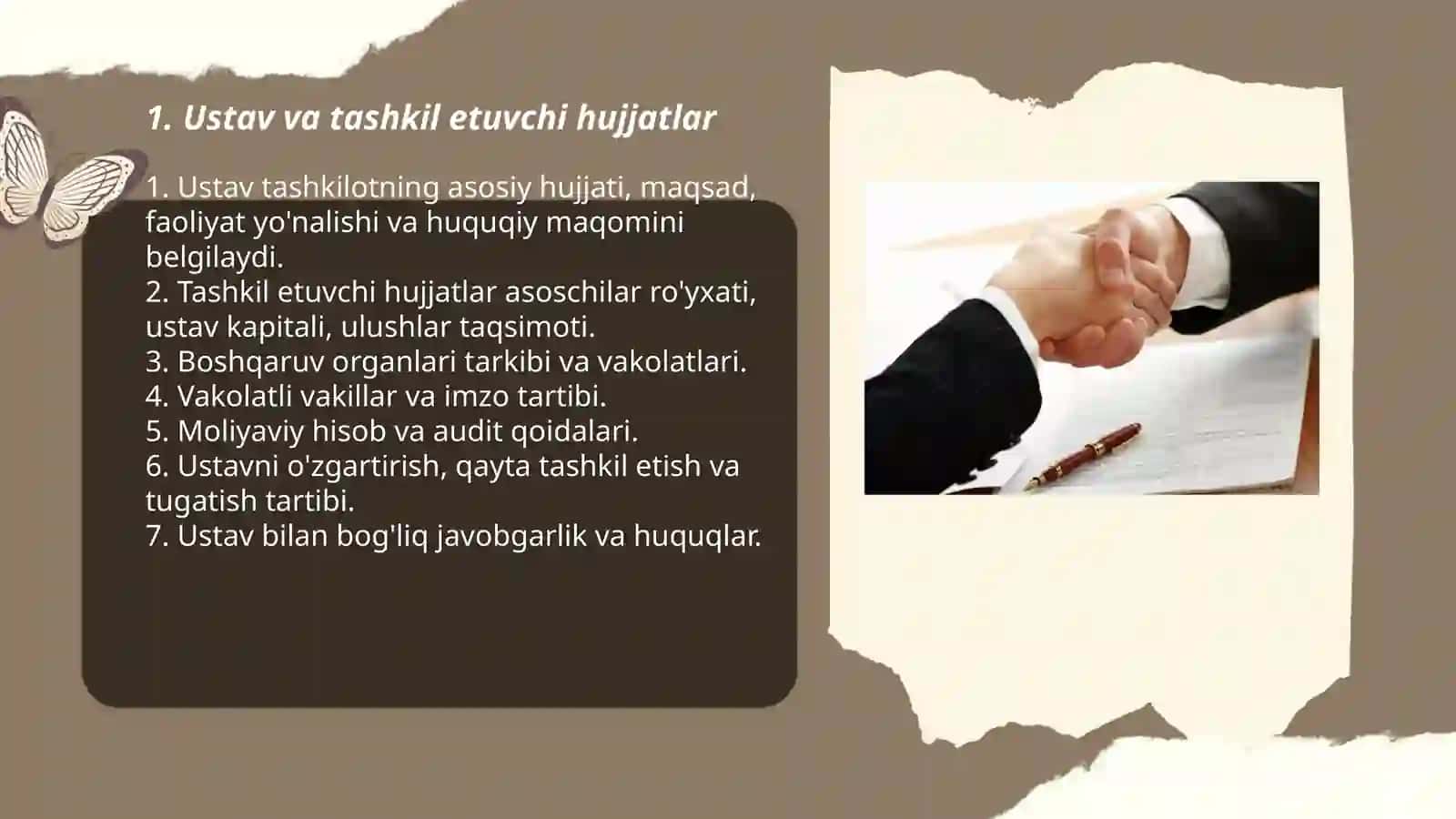 Tashkiliy hujjatlar. Shartnoma va mehnat bitimi 3