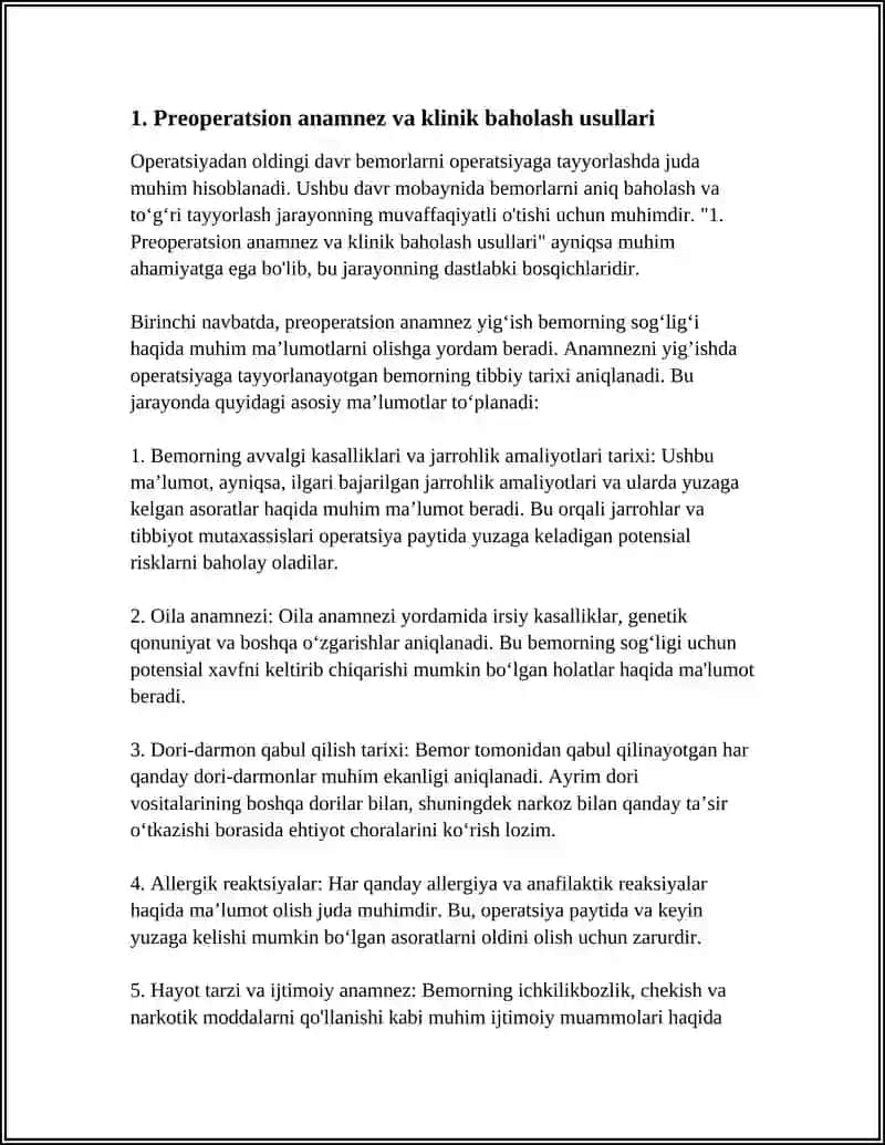 OPERATSIYADAN OLDINGI DAVR.BEMORLARNI OPERATSIYAGA TAYYORLASH USULLARI 3