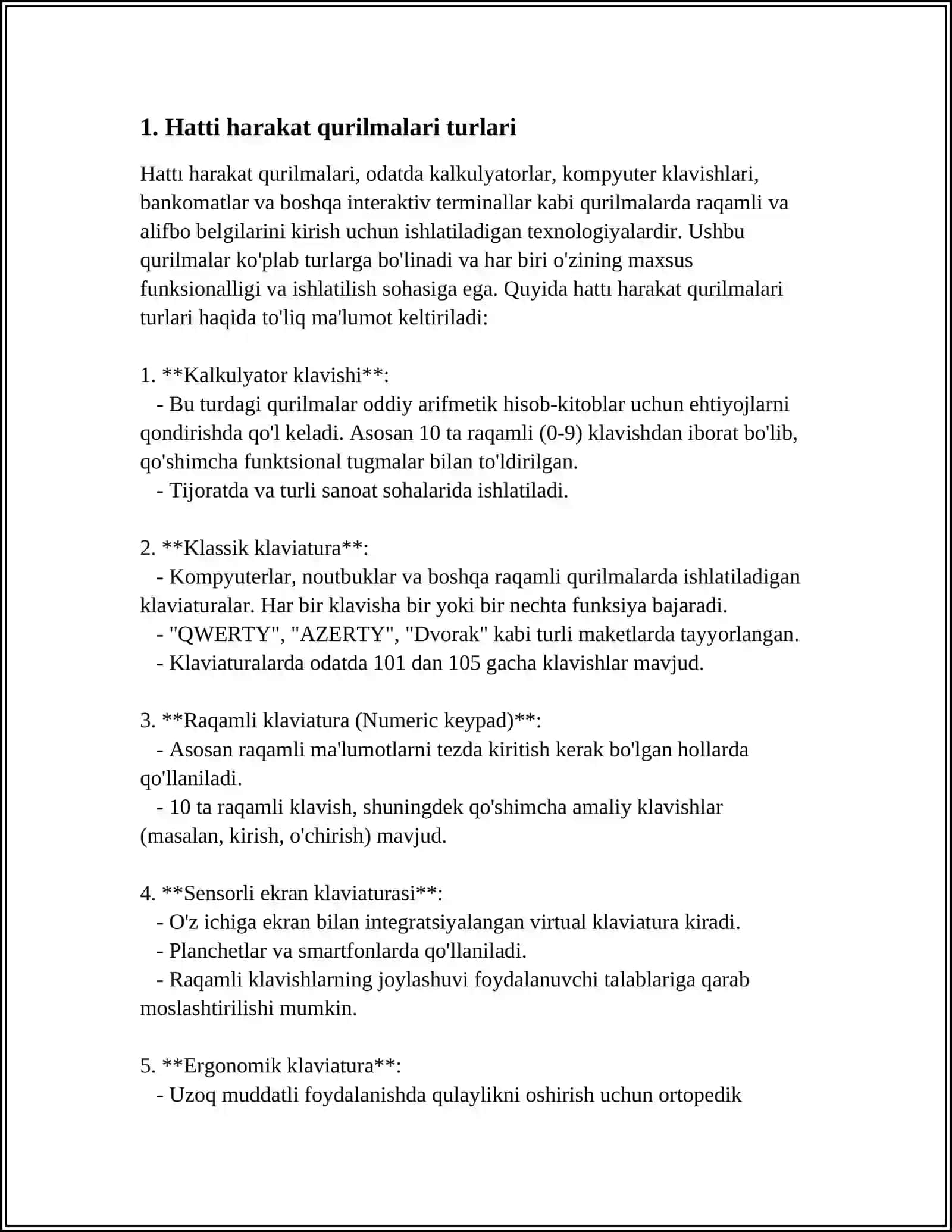 HATTI HARAKAT QURILMALARI HAQIDA UMUMIY MA'LUMOT 3