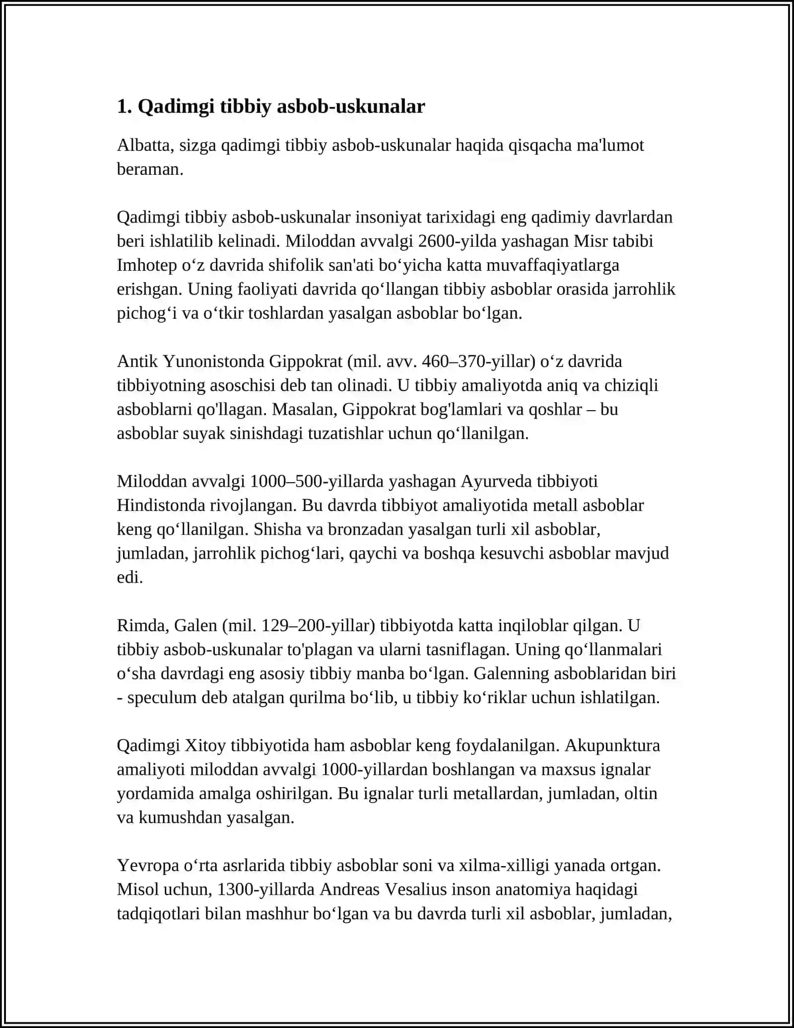 ANTIK DAVR TEXNOLOGIYALARI.TIBBIYOTDA UNING AHAMIYATI 3