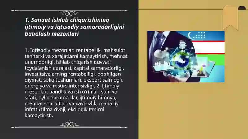 Sanoat ishlab chiqarishining ijtimoiy va iqtisodiy samaradorligi 3