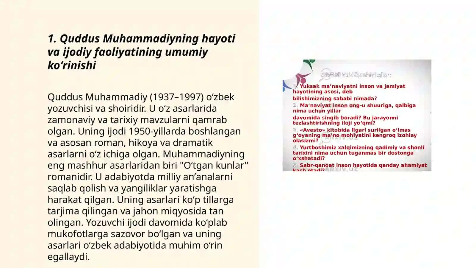 Quddus Muxammadiyning hayotiy va ijodiy faoliyati 3