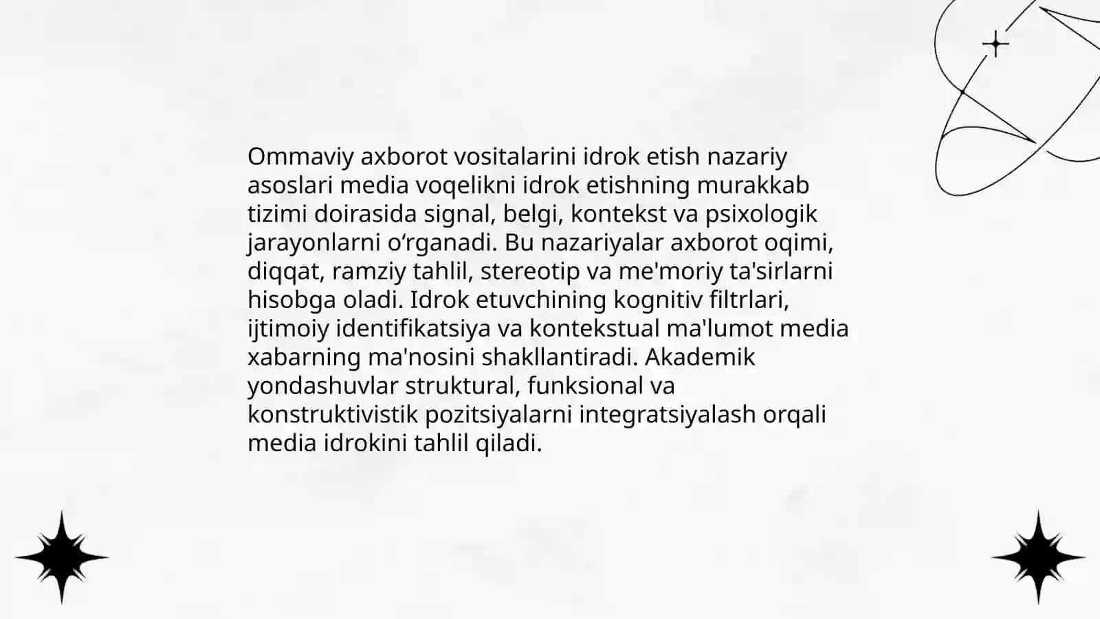 Ommaviy axborot vositalarini idrok etish media voqeligini idrok etishning murakkab tizimi sifatida 3
