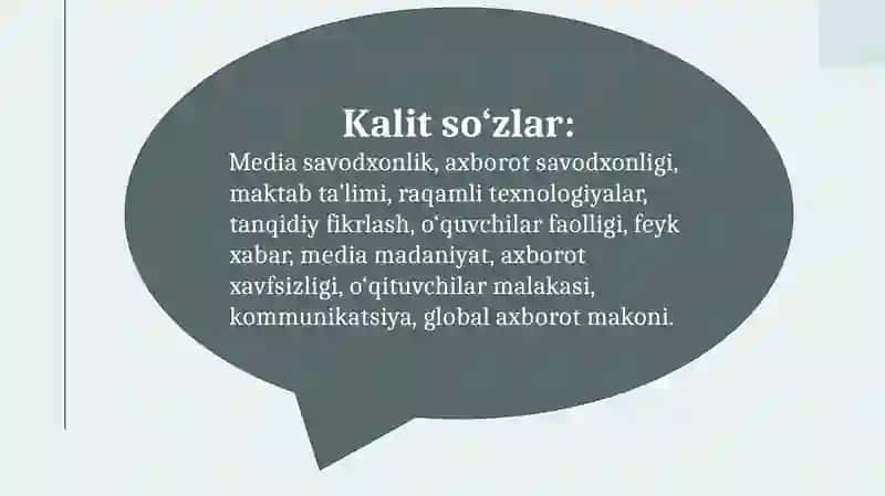 MAKTAB DASTURIDA MEDIA VA AXBOROT SAVODXONLIGI 3