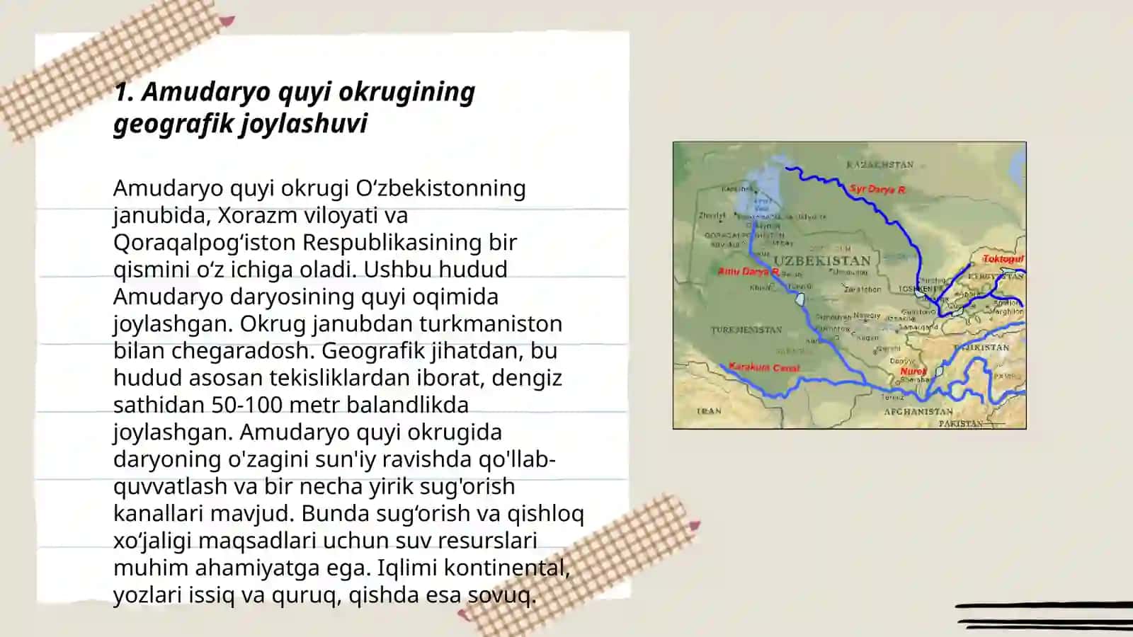 Amudaryo quyi okrugining geografik joylashuvi 3