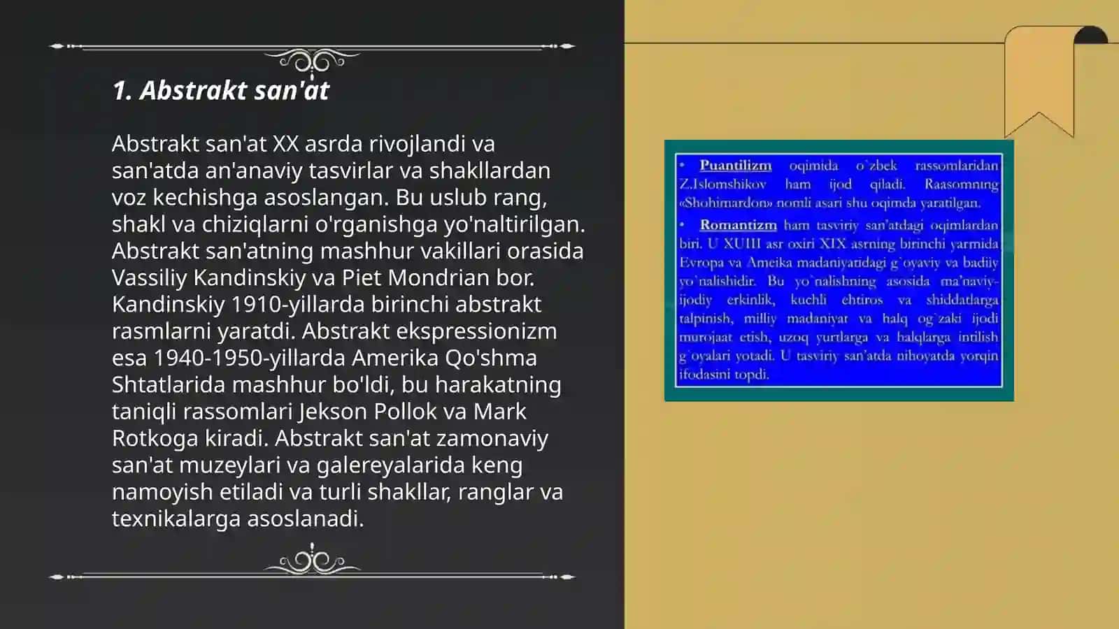 Zamonaviy tasviriy san'atda oqim va yònalishlar 3