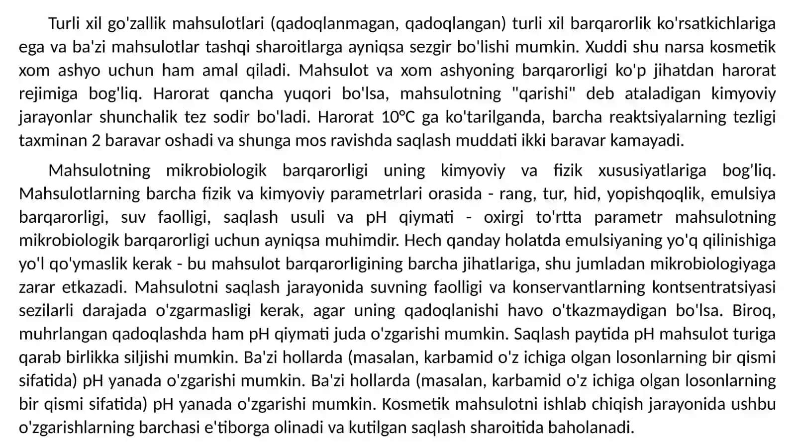 PARFYUMERIYA-KOSMETIKA MAHSULOTLARI ISHLAB CHIQARISH KORXONALARINING CHIQINDILARINI SAQLASH 3