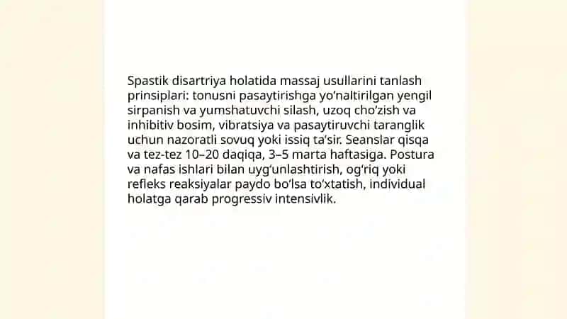 Nutqning buzilish xususiyatiga qarab massaj usullarini tanlash Barno Husniddinova 3