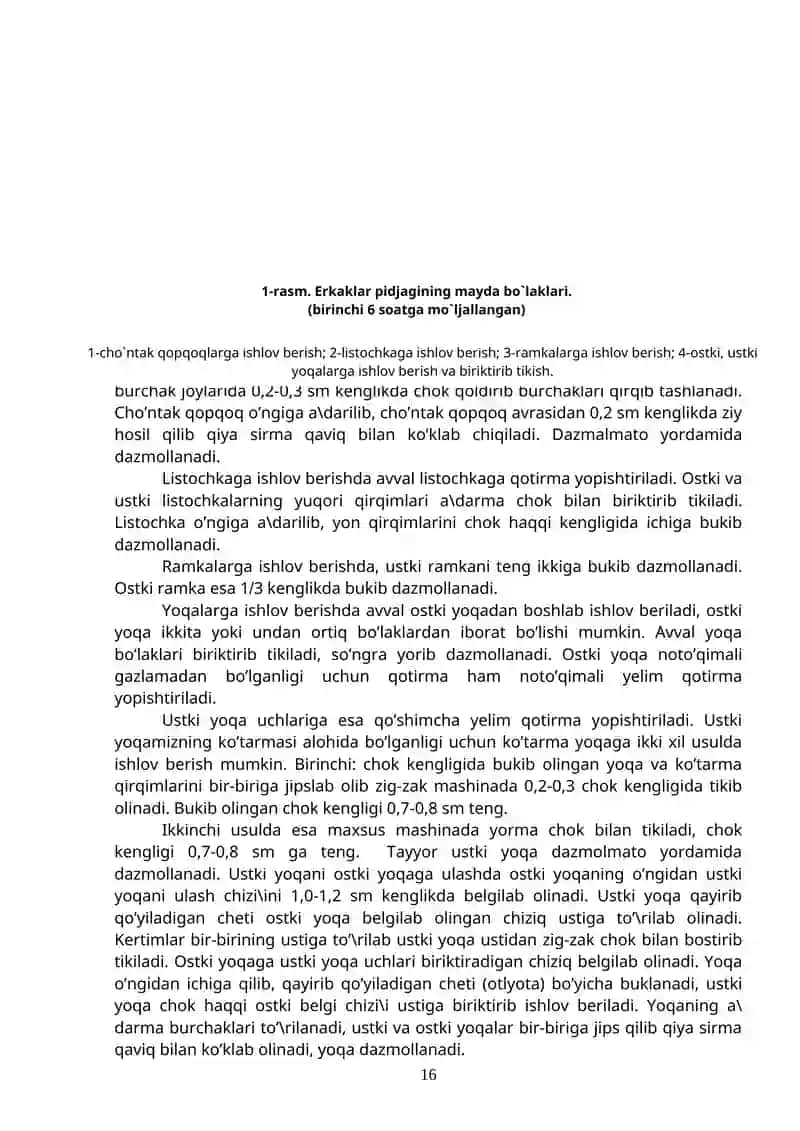 Erkaklar pidjagining mayda bo’laklariga ishlov berish 3
