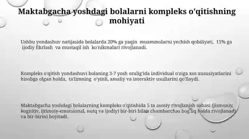 Maktabgacha yoshdagi bolalar oʻquv fan taʼlimning integral yondashuv 3