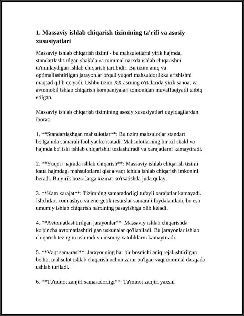 MASSAVIY ISHLAB CHIQARISH TIZIMI VA UNING AFZALLIKLARI 3