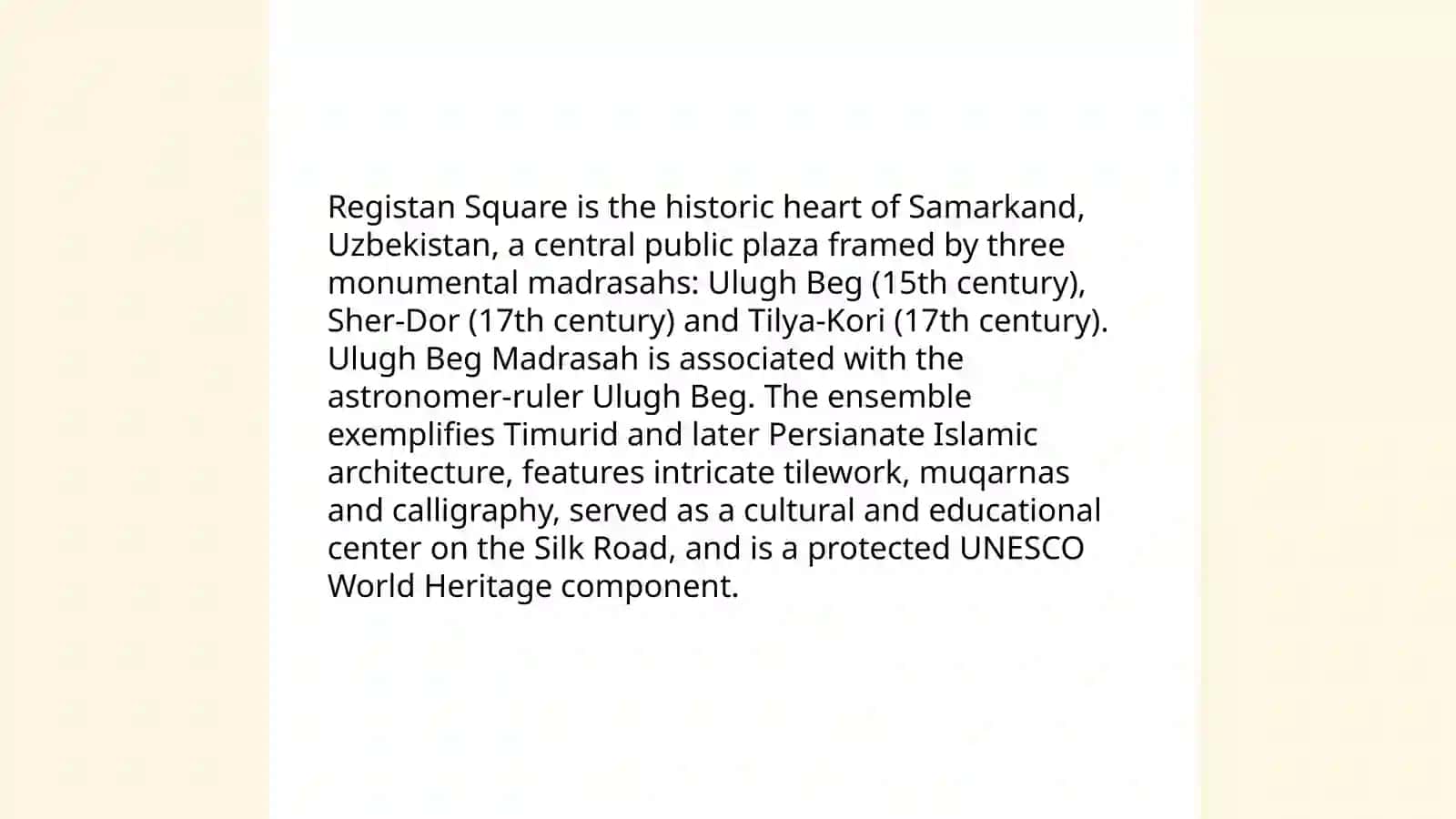 Historical places of Samarkand 3