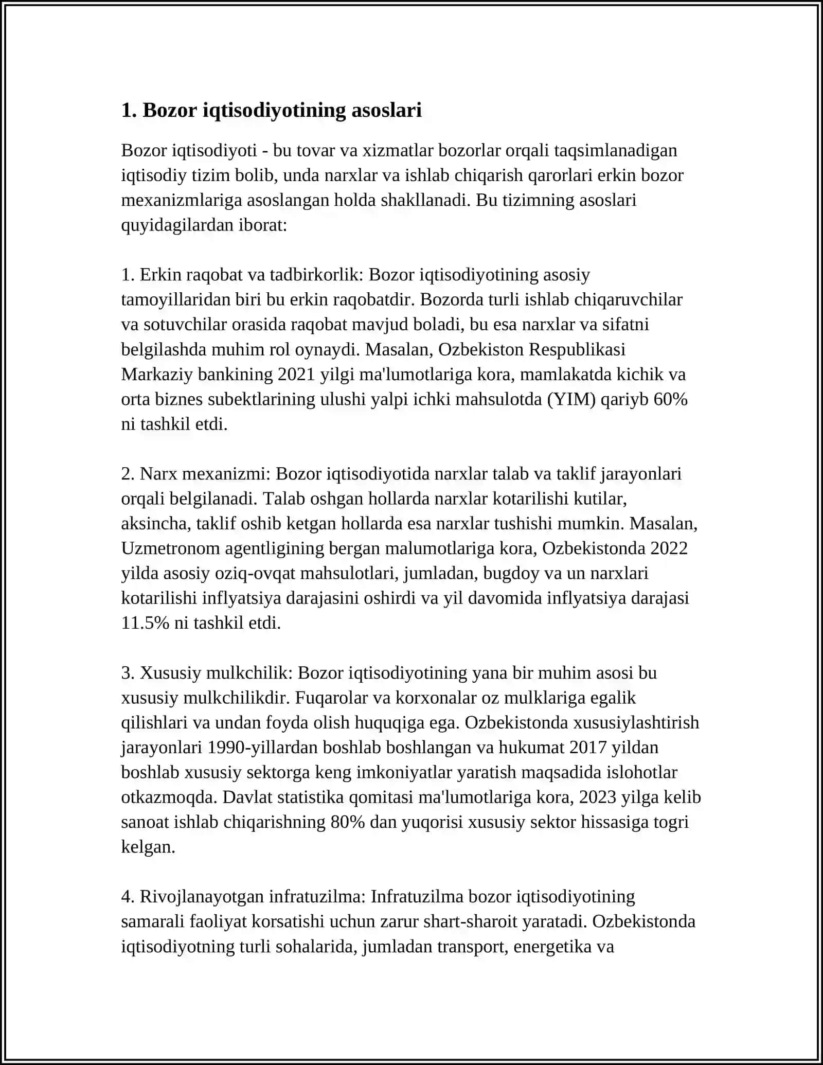 O'ZBEKISTONDA BOZOR MUNOSABATLARINING RIVOJLANISHI 3