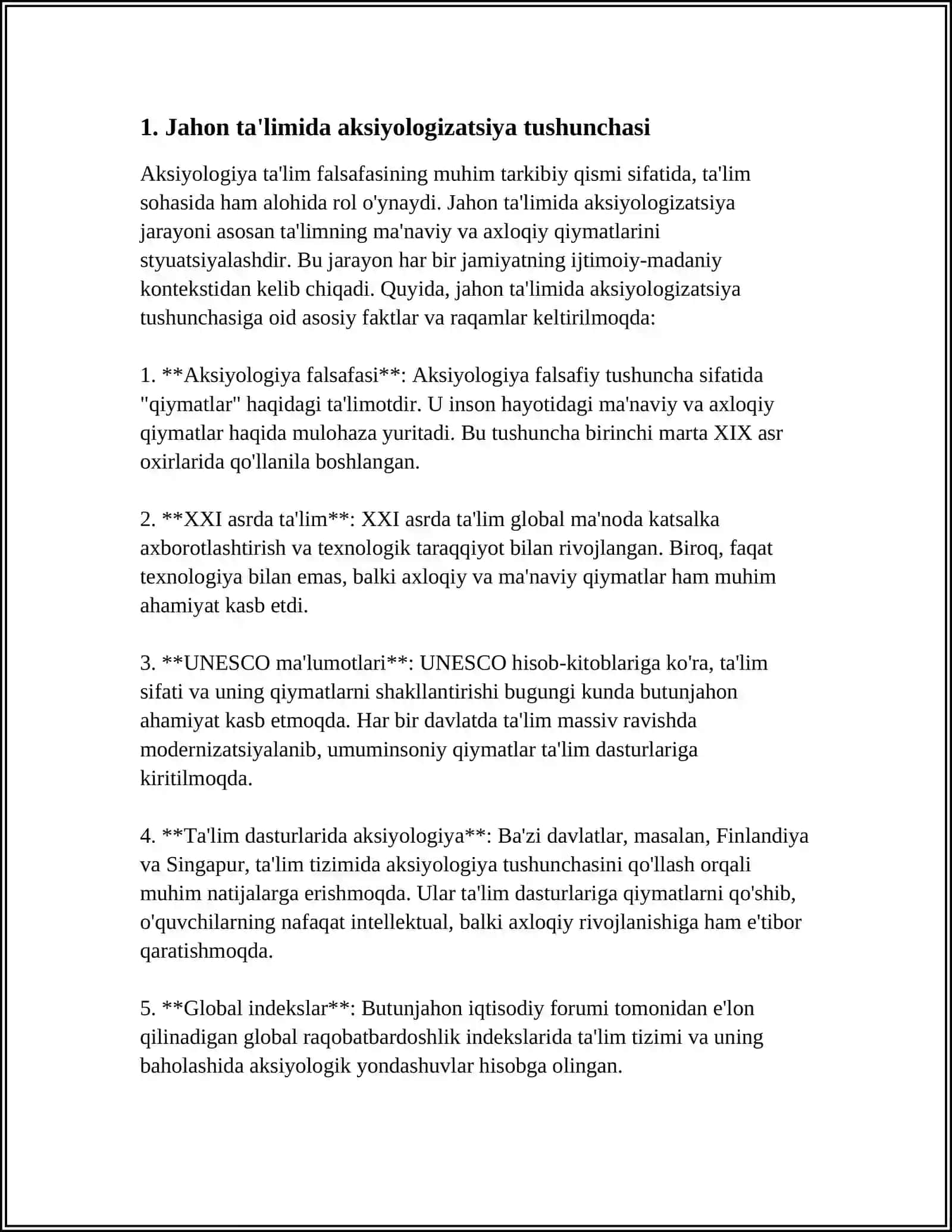JAHON TA'LIM SOHASINI AKSIOLOGIZATSIYALASH 3