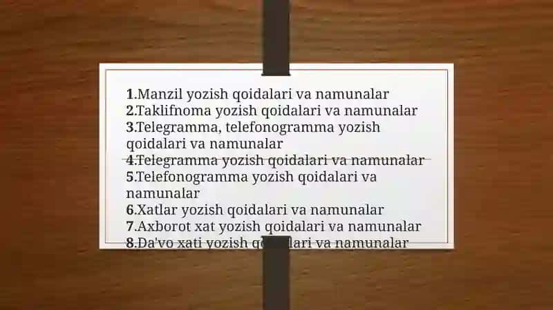Xizmatyozishmalariga quyiladigan talablar 3