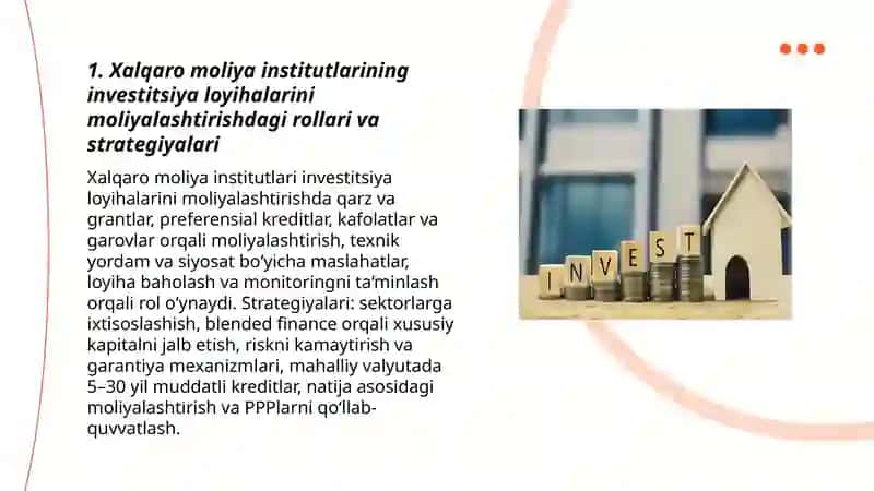 Jahon banki tajribasi: infratuzilma loyihalarini moliyalashtirish usullari 3
