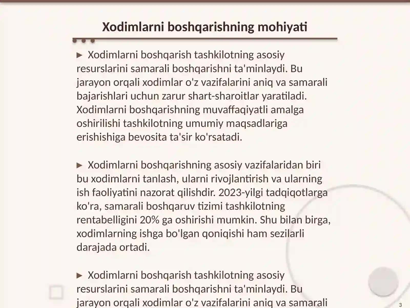 Xodimlarni boshqarish samaradorligi 3
