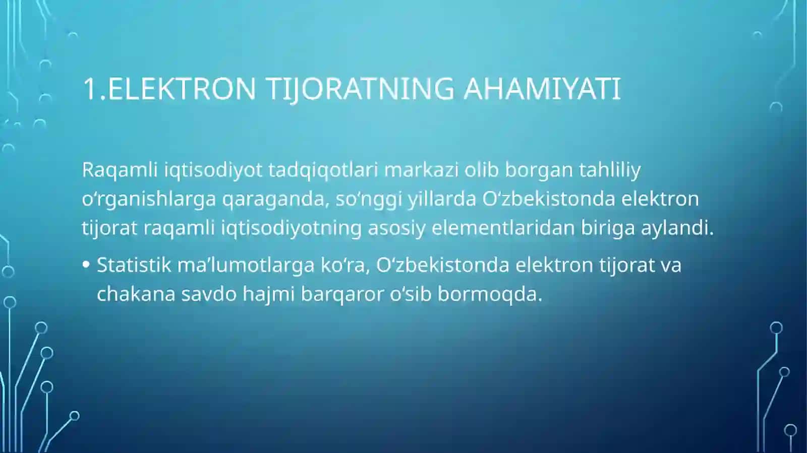 O’zbekistonda elektron tijoratning rivojlanish holati 3