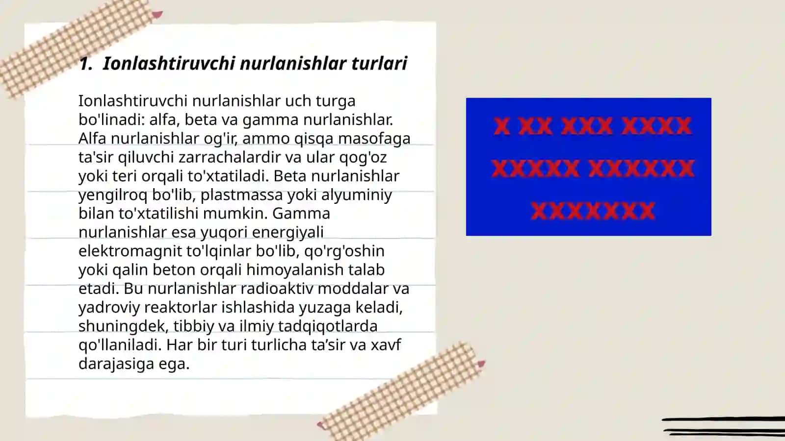 Ishlab chiqarishda zararli nurlanishlarning xususiyatlari Va ularning inson organizmiga tasiri 3