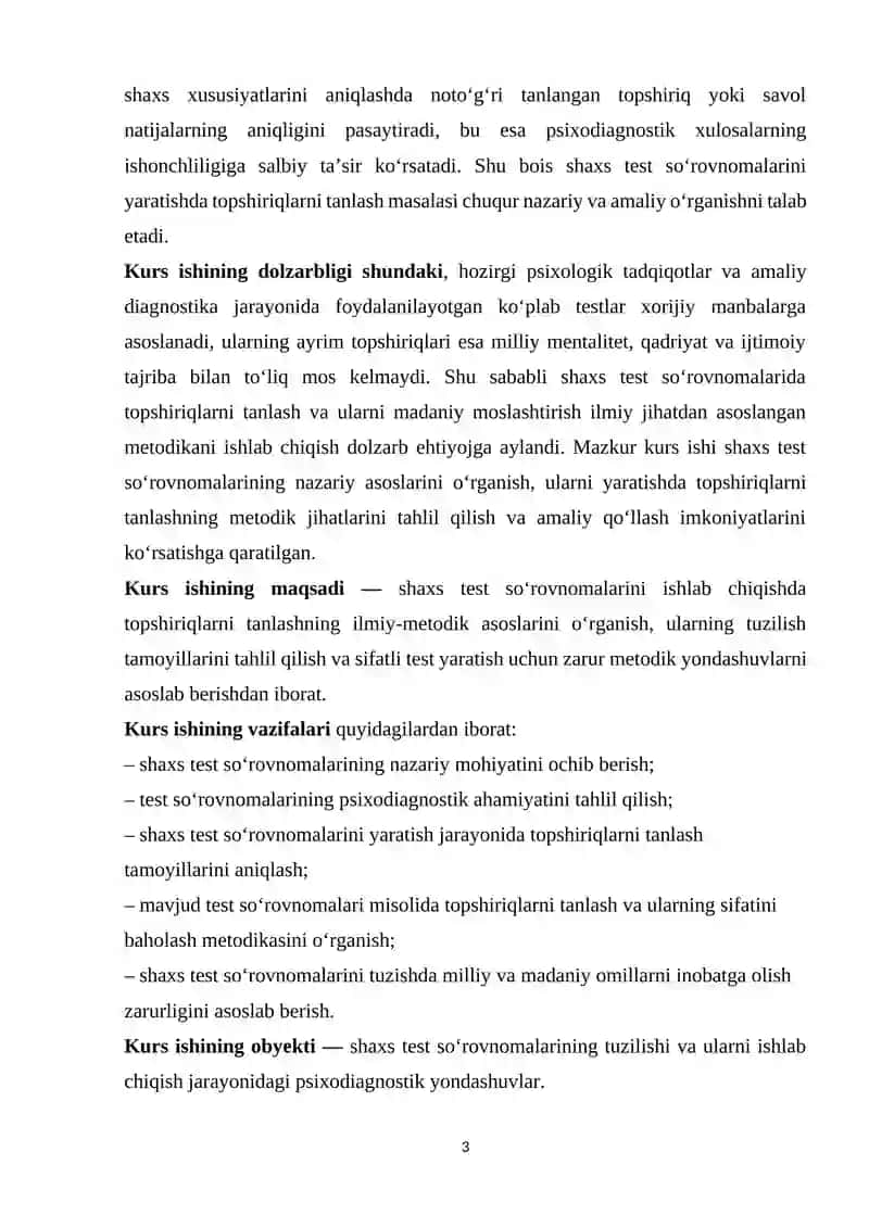 SHAXS TEST SO'ROVNOMALARINI YARATISHDA TOPSHIRIQLARNI TANLASH 3