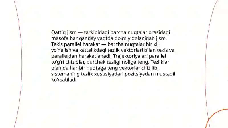 Qattiq jismning tekis parallel harakatida tezliklar plani qurish 3