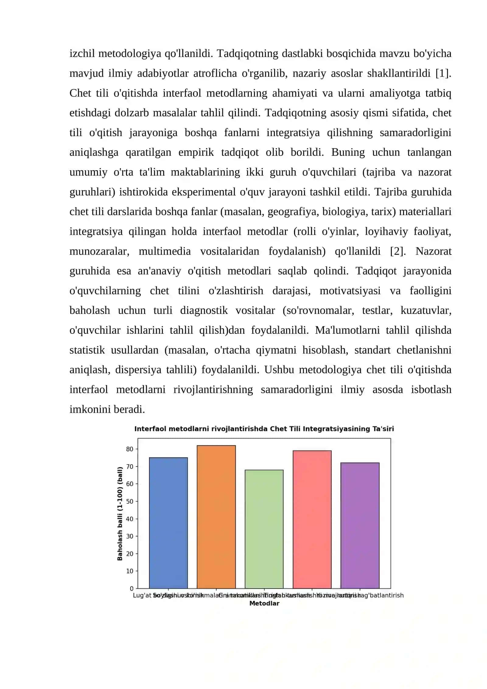 CHET TILI INTEGRATSIYASIGA ASOSLANGAN YONDASHUV VOSITASIDA INTERFAOL METODLARNI RIVOJLANTIRISH 3