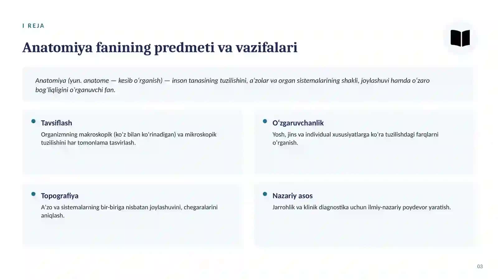 Anatomiya, fiziologiya va patologiya fani vazifasi, tarixi 3