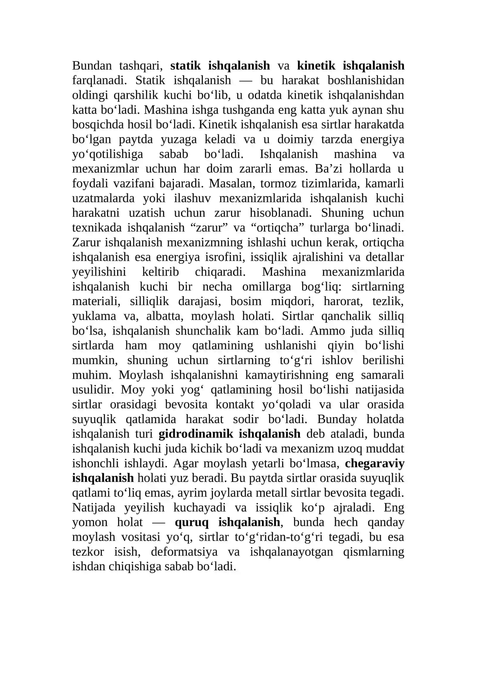 Mashina mexanizmlarda ishqalanish 3