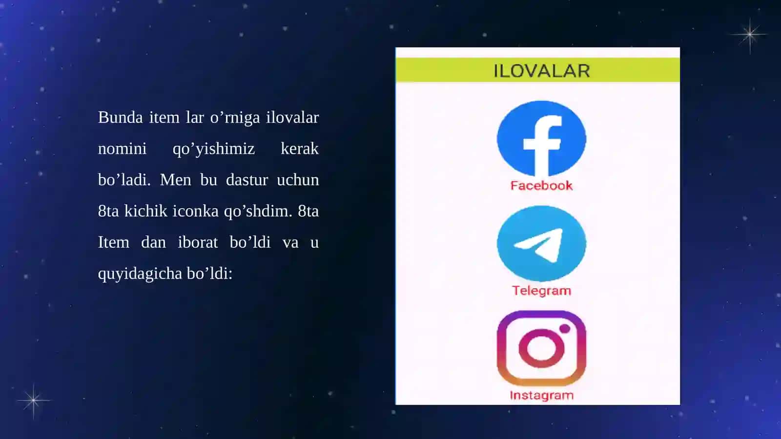 Ilovlar dokoni kurs ishi taqdimoti 3
