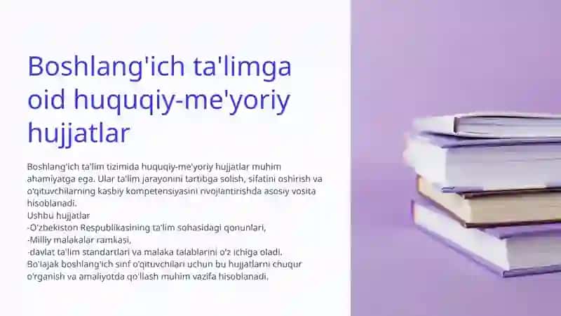 Boshlang‘ich ta’limdame’yoriyhujjatlarniyuritishta’lim 3