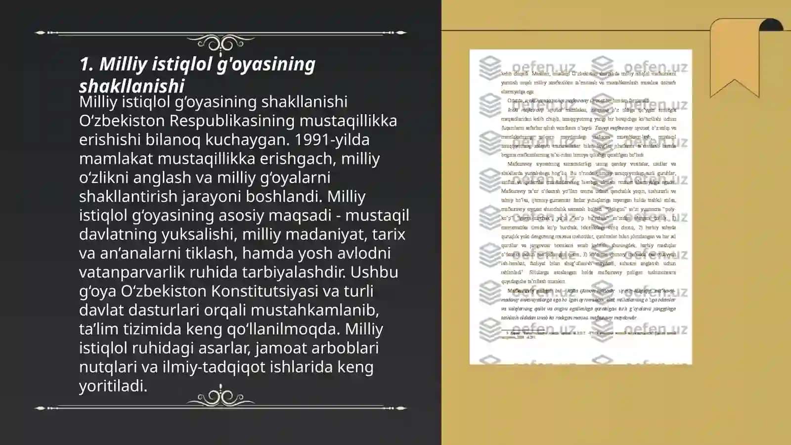 O'zbekistonda milliy istiqlol g'oyasi va mafkuraviy masalalar 3