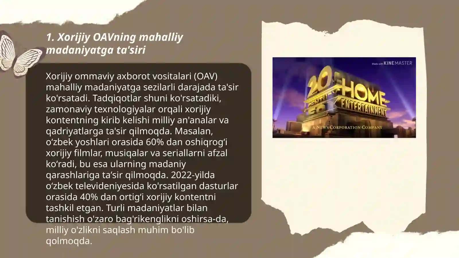 Xorijiy OAVni media makondagi o'rni Tayloqova Ozoda 3