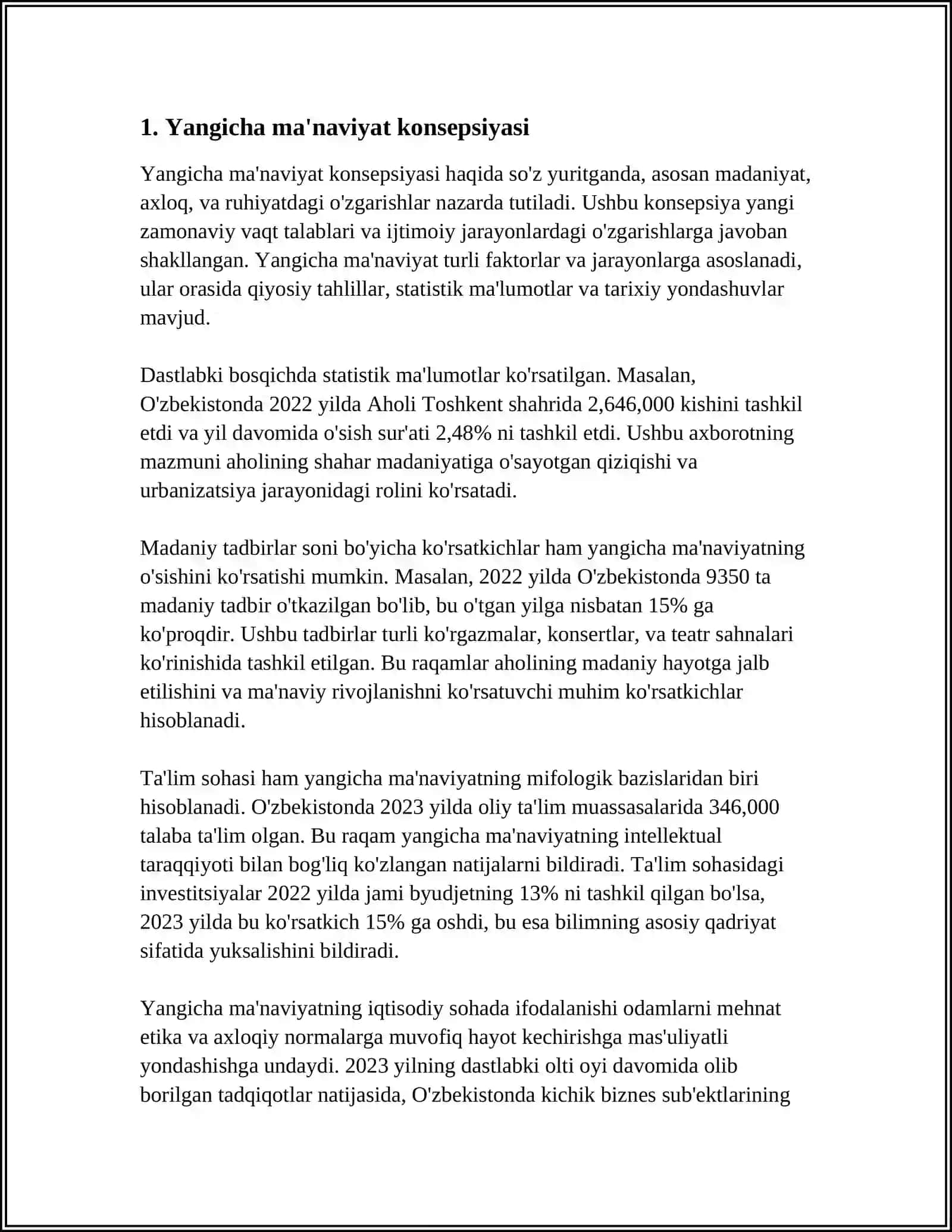 YANGI O'ZBEKISTONDA AMALGA OSHIRILAYOTGAN MA'NAVIY O'ZGARISHLAR 3