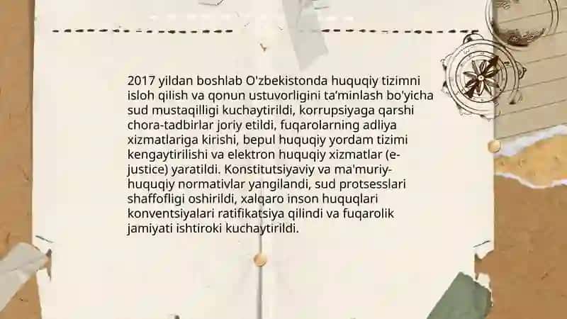 O'zbekiston Demokratik fuqarolik jamiyat asoslarining shakllanishi amalga oshirilayotgan siyosiy islohotlar 3