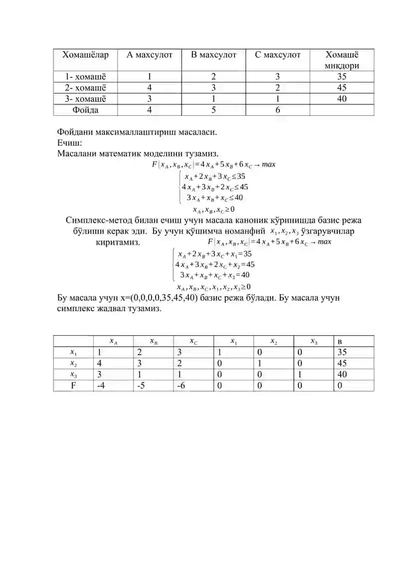 Бутун сoнли чизиқли прoграммалаштириш масаласи 3