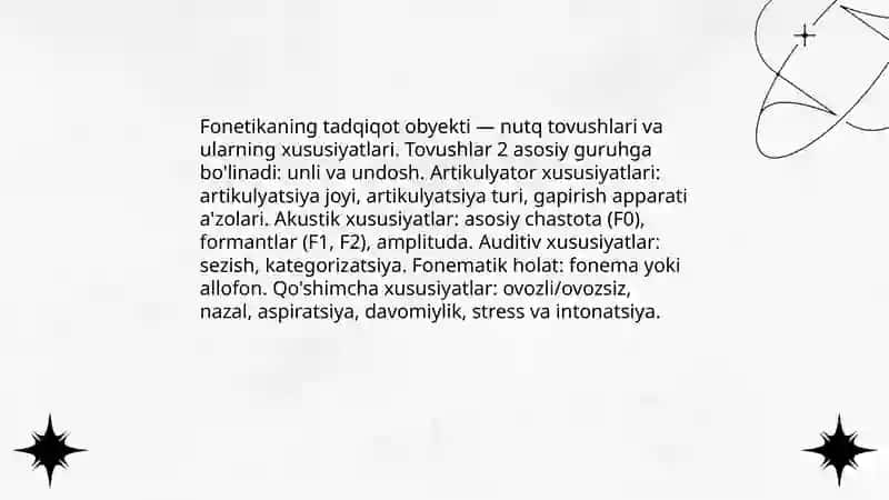 Fonetika va fonologiya: chegara va o'zaro aloqalar 3