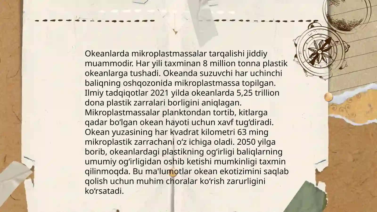 Okean mikroplastmassalarini tartibga solishda sogʻliq uchun yagona yondashuv 3