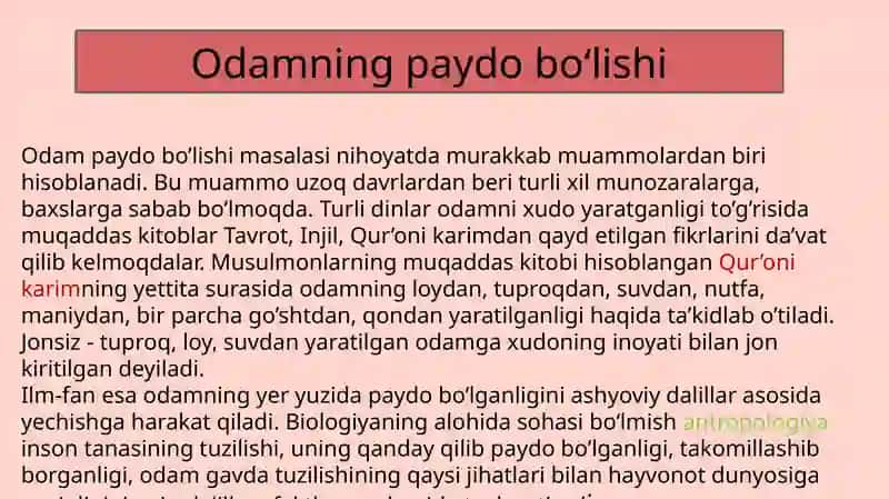Odamning paydo bo‘lishini isbotlovchi paleontologik dalillar 3