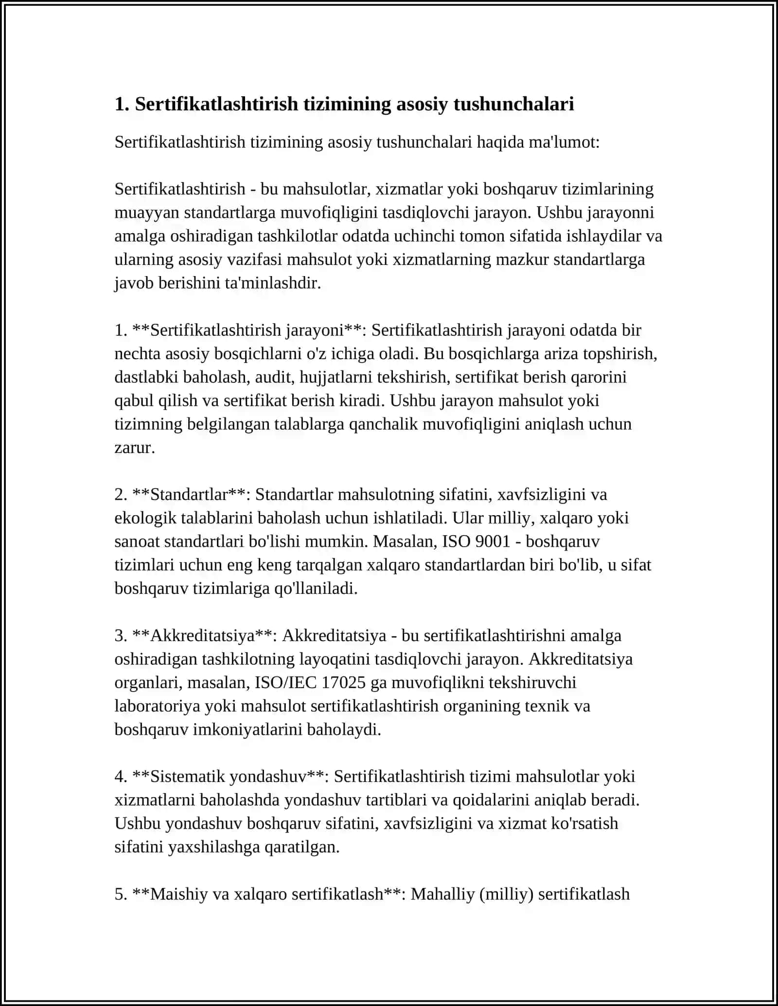 SERTIFKATLASHTIRISH VA UNING HUQUQIY-MEʼYORIY TAʼMINOTI 3
