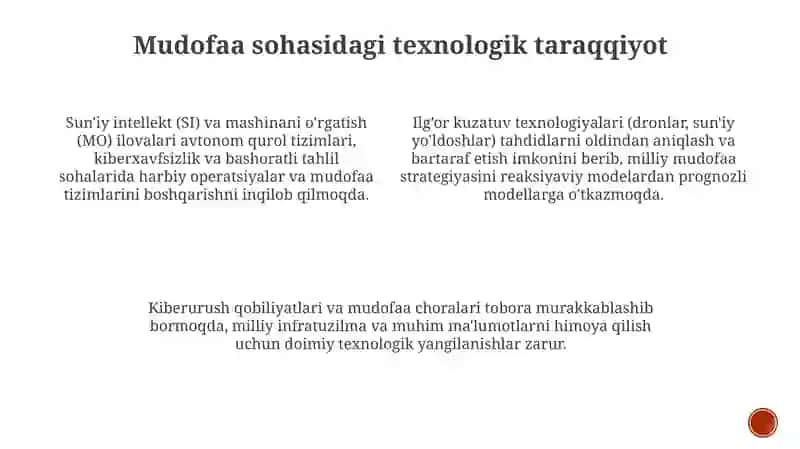 Mamlakat mudofa tizimi va undagi o'zgarishlar 3