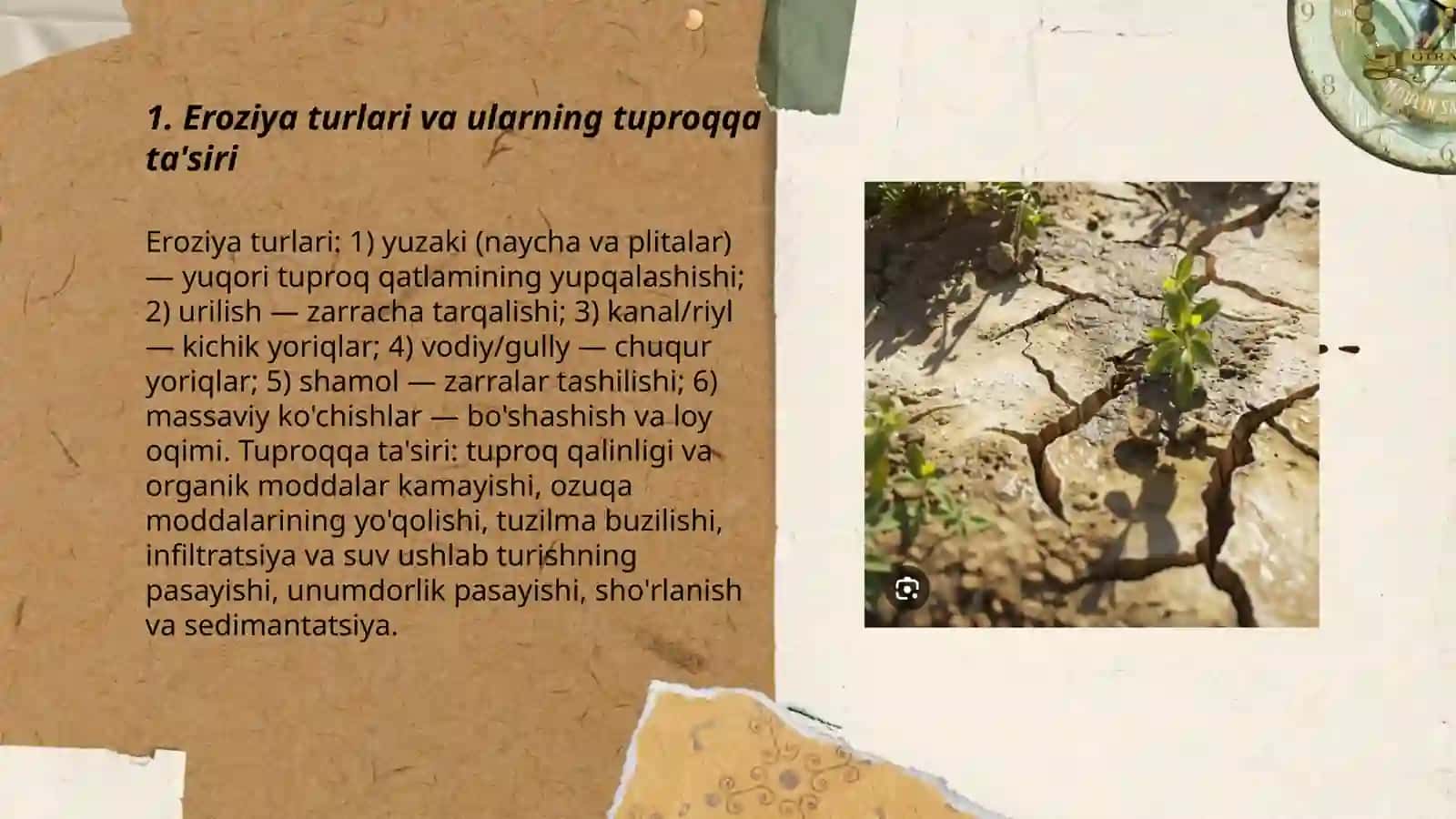 Eroziyaga uchragan tuproqlar holati va yaxshilash yoʻllari 3
