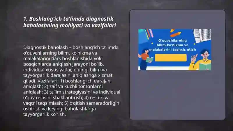 Boshlangʻich taʼlimda oʻquvchilarning bilim, koʻnikma va malakalarni tashxis etish 3