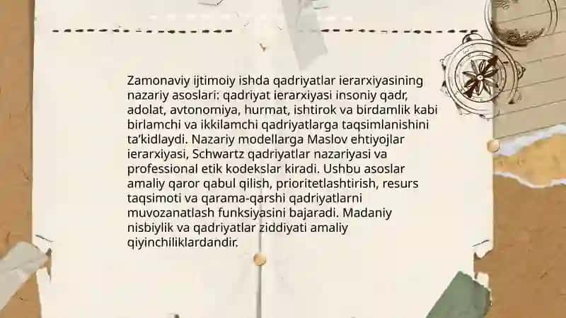 Zamonaviy ijtimoiy ishda qadriyatlar ierarxiyasi 3