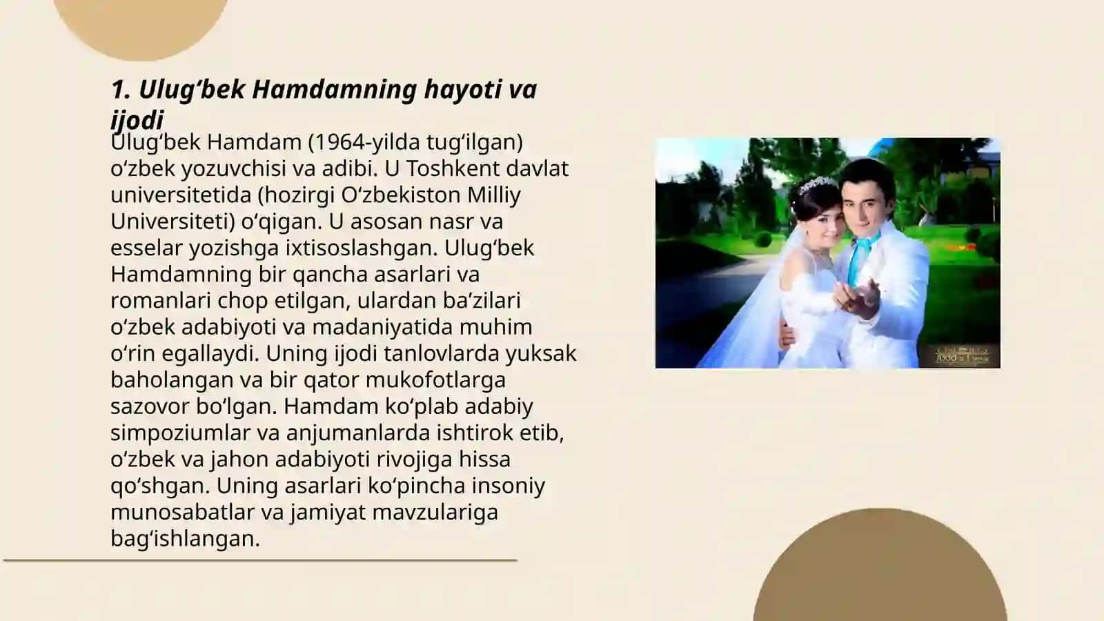 Ulugʻbek Hamdam hikoyalari tahlili 3