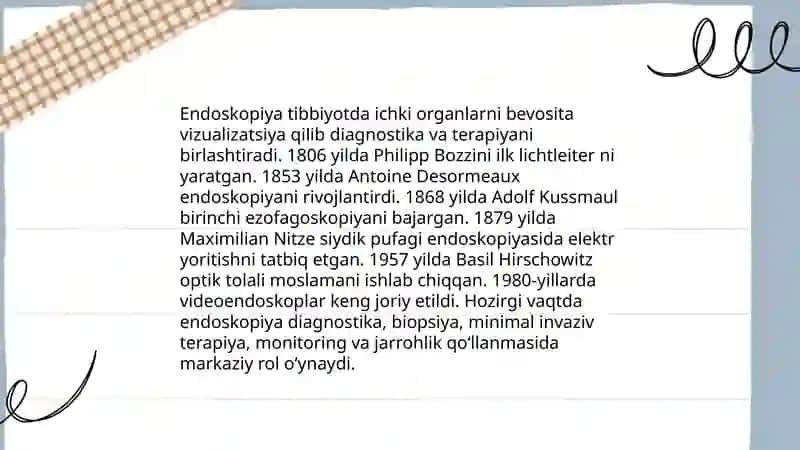 Tibbiyotda endoskopik usullarning qoʻllanishi 3
