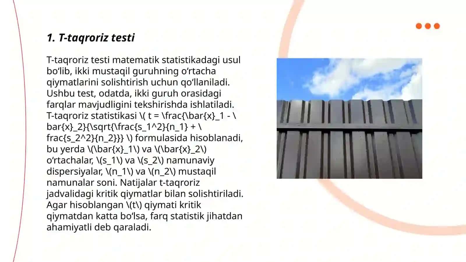 Takroriy òlchovlarda ikki tanlanmani taqqoslash mezonlari 3