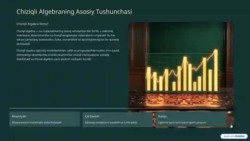 Chiziqli Algebra Elementlari va Ularning Iqtisodiyotdagi Tadbiqi 3